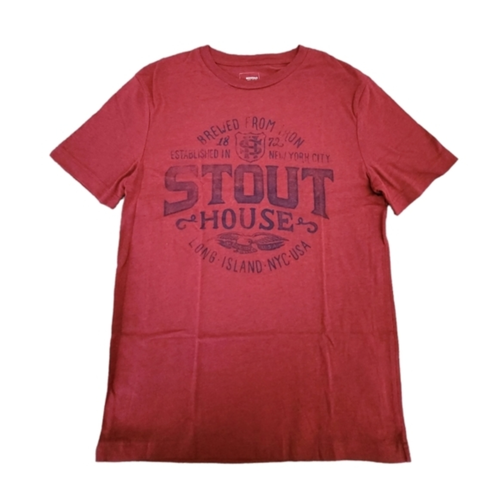 Men's Stout House Long Island NYC Graphic Short Sleeves Burgundy T-shirt Sz SM